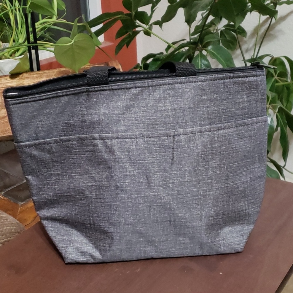 Thirty-One Thermal Tote Charcoal Crosshatch